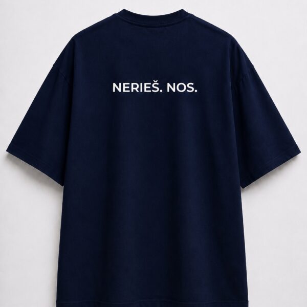 Čierne oversize tričko ATEVO Nerieš. Nos. Limited Drop, pohľad spredu