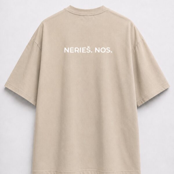 Čierne oversize tričko ATEVO Nerieš. Nos. Limited Drop, pohľad spredu