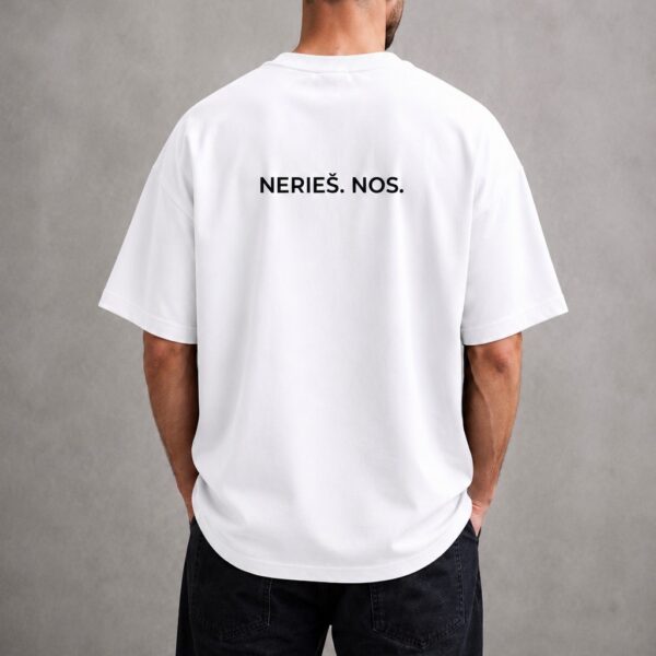 Čierne oversize tričko ATEVO Nerieš. Nos. Limited Drop, pohľad spredu