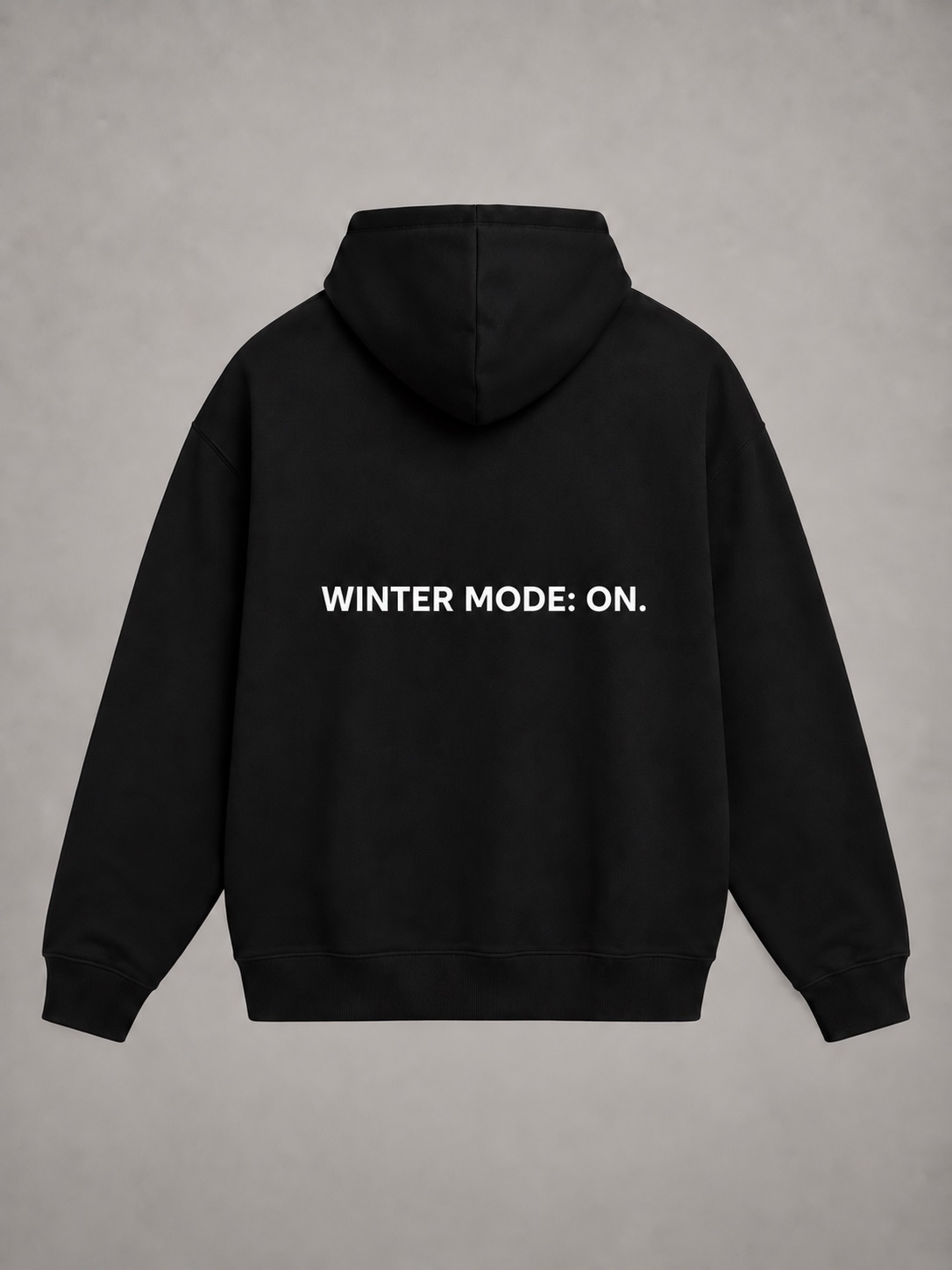 WINTER MODE: ON. mikina čierna – chrbát