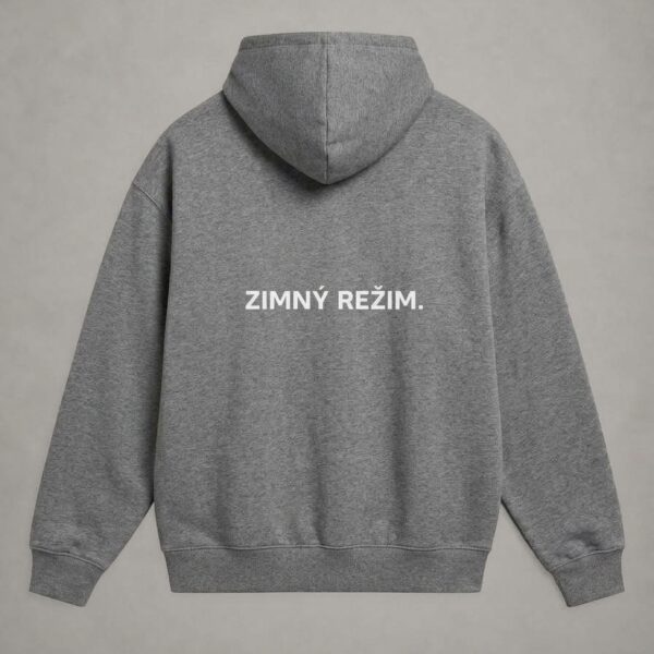 ZIMNÝ REŽIM. mikina čierna – chrbát