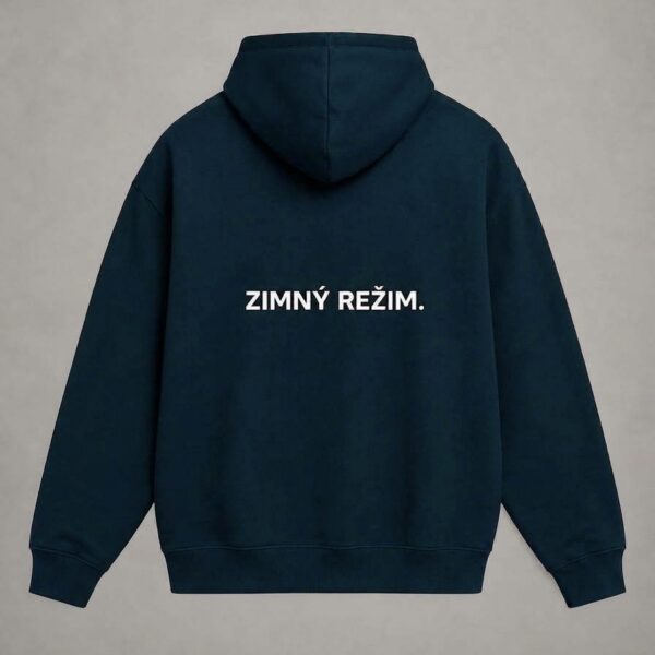 ZIMNÝ REŽIM. mikina čierna – chrbát